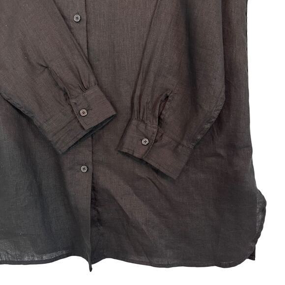 Garnet Hill Easy Linen Tunic XL Black Button Front Long Sleeve‎ Linen 2025 - Picture 9 of 16